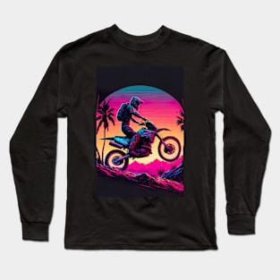 Cyber Future Dirt Bike With Neon Colors Long Sleeve T-Shirt